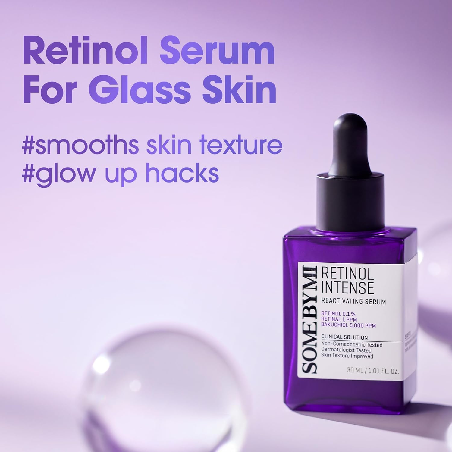 Some By Mi Retinol Intense Reactivating Face Serum | 30ml | Mild 0.1% Retinol Serum For Anti-Aging And Glass Skin | Improvement Of Post Acne Marks, Skin Texture & Elasticity - Image 3